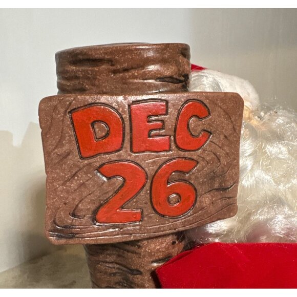 Telco Sleeping Santa Claus by a Tree With Dec 26 Sign 10" Tall 1989 Vintage READ - Picture 5 of 10